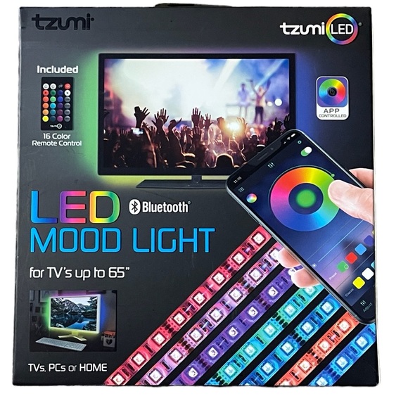 TZUMI LED MOOD LIGHT STRIP RGB WITH REMOTE - NIB! - Picture 2 of 5